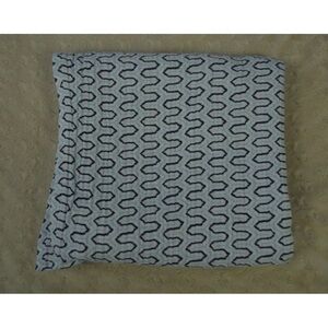 HB Hudson Baby Blue White Print Baby Swaddle Blanket Muslin Cotton